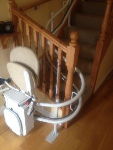 stairlift around the bannisters