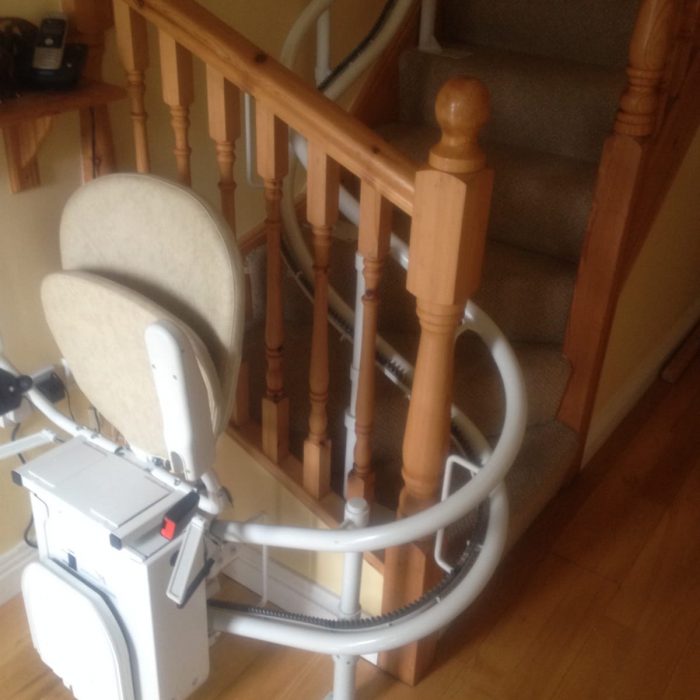 stairlift around the bannisters